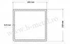 Teava patrata zincata 140x140x5 mm 1